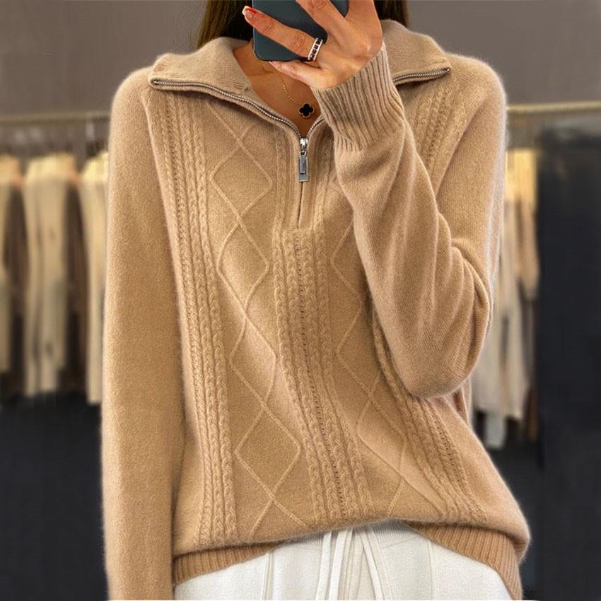 Sweater Zipper Jacket Pullover Sweater Color Sweater Knit