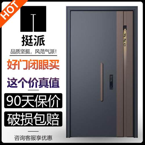挺派超甲级防盗门轻奢简约进户门子母门高端锌镁合金家用入户门