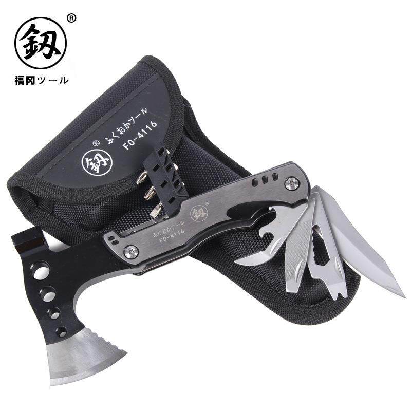 供应福冈工具刃口锋利功能齐全便携多功能斧组合螺丝刀批头