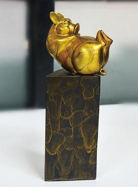 全铜十hexin01二生肖摆件客公室家居装饰品办中式铜厅雕塑摆件工