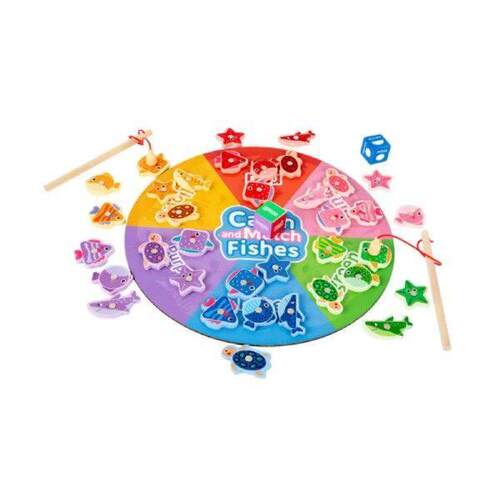 Magnetic Wooden Fishing Game Toy Cognition for 3 4 5+ Year