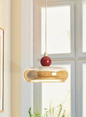 法式奶油风床头吊灯卧室吊线灯中古复古主卧小吊灯氛围感酒吧台灯