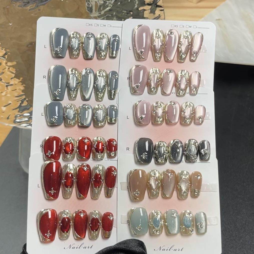 【布契拉提猫眼宝石】系列实拍合集 纯手工穿戴甲猫眼魔镜粉秋冬,收纳整理,指甲油收纳盒,淘宝优惠券,粉丝福利购,淘宝优惠卷