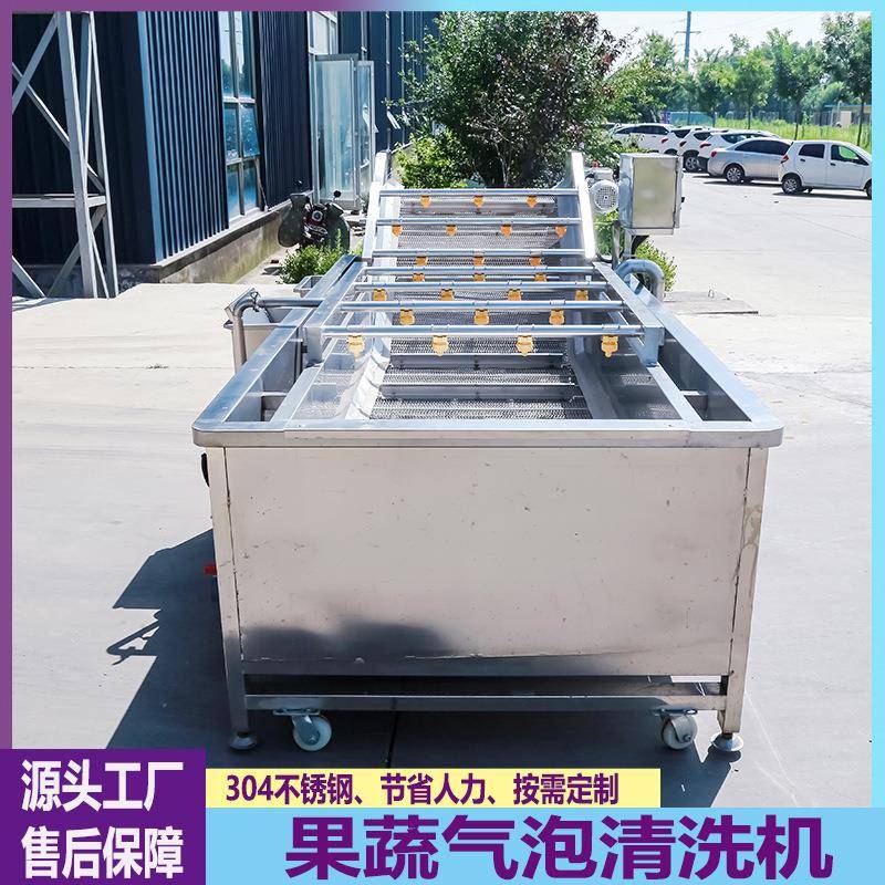 全自动洗菜机大型果蔬清洗机商用气泡清洗蔬菜机网链喷淋清洗设备