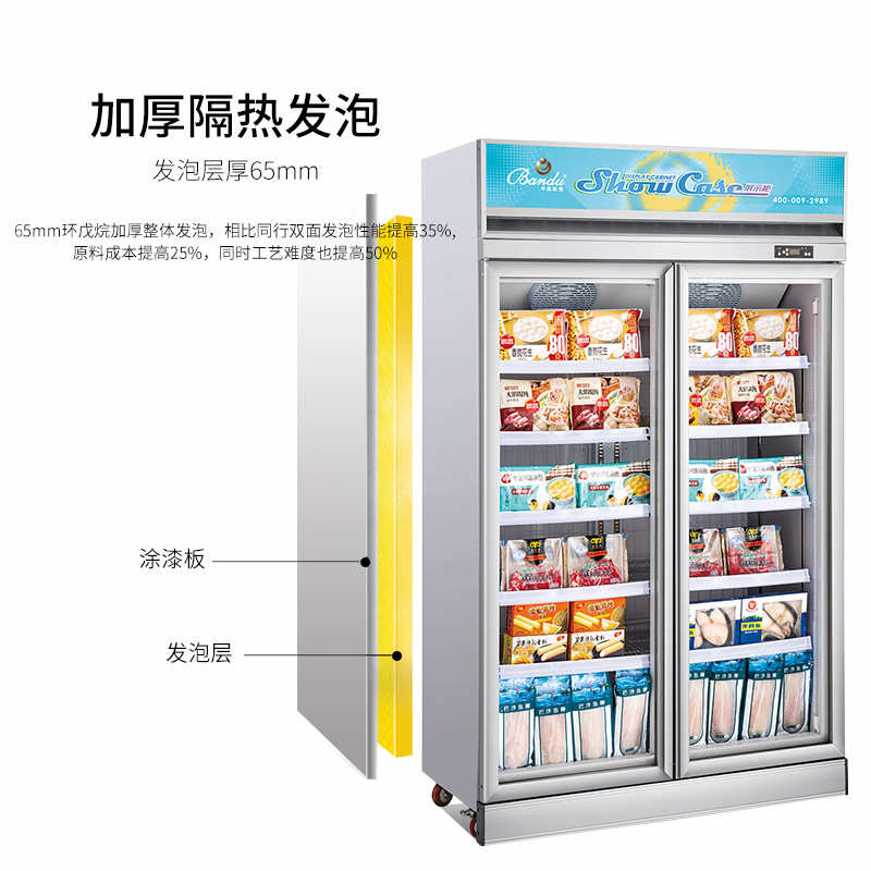 半度斯雅風(fēng)冷冷凍展示柜商用飲料保鮮柜冰箱立式超市便利店冷柜