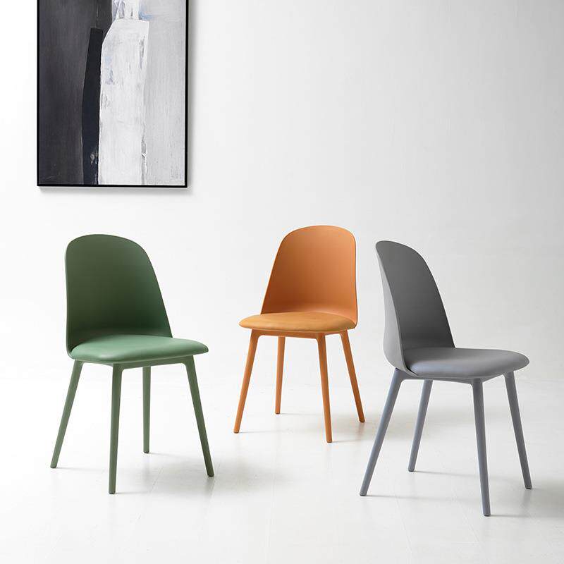 现代简约pu坐垫塑料椅子家用宿舍餐椅书桌椅靠背餐桌椅功能多功能