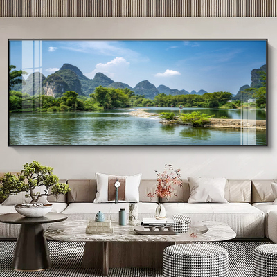 桂林山水风景客厅装饰画横版大尺寸沙发背景墙挂画办公室高档壁画