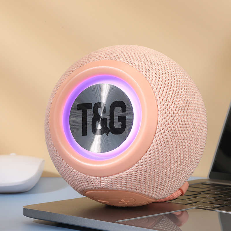 TG337蓝牙音箱无线炫彩灯圆球布艺插卡重低音炮便携迷你蓝牙音响