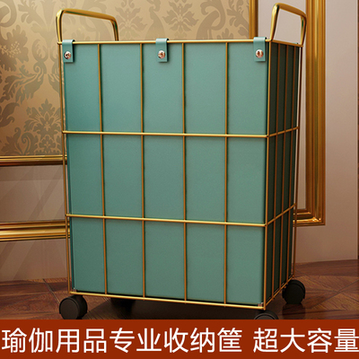 瑜伽垫收纳筐带轮大号夹缝收纳放泡沫轴运动器材收纳架家用健身
