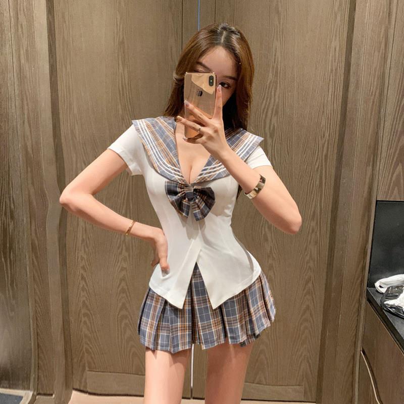 夜总会性感减龄百褶裙制服柔式工装桑拿足浴技师工作服女