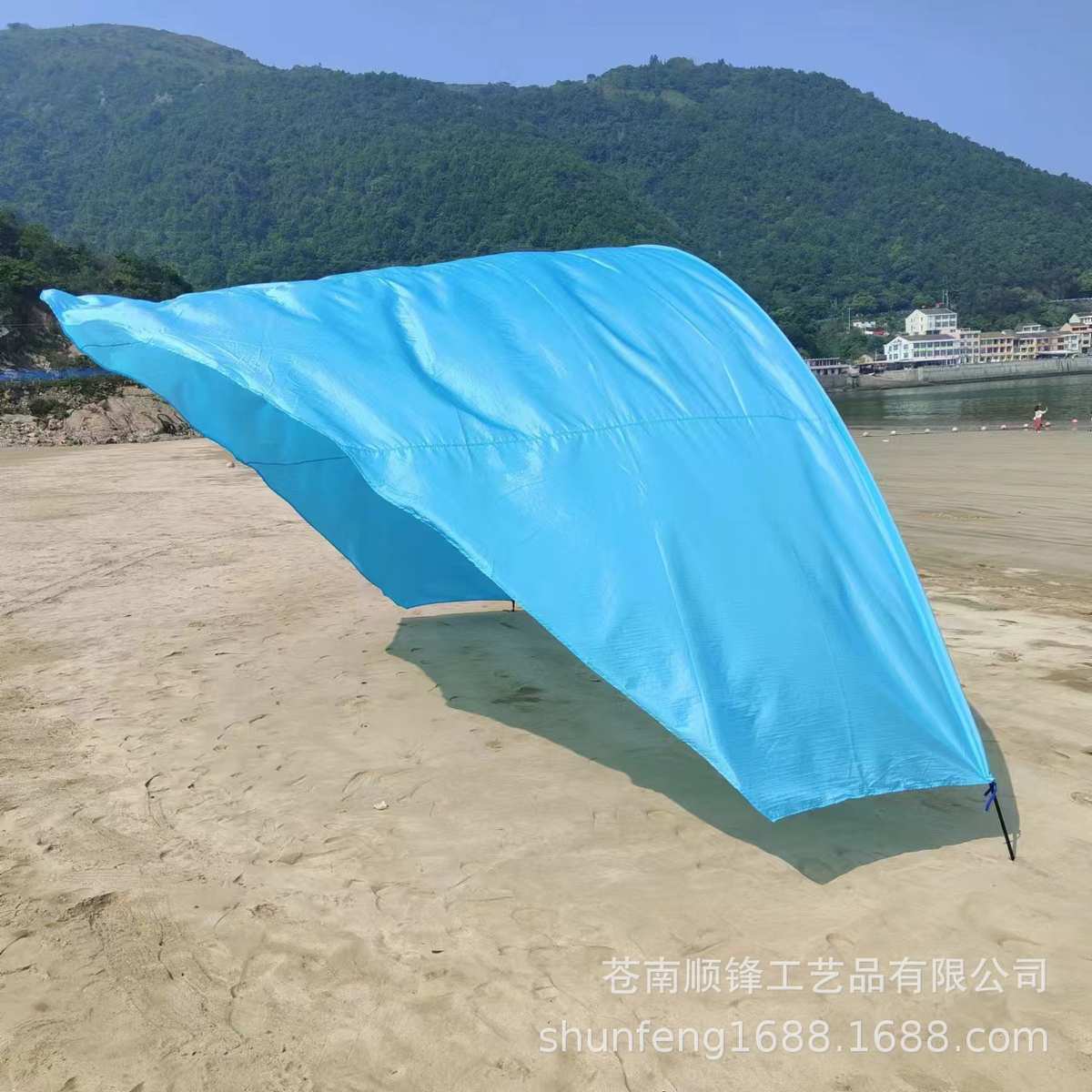 热销沙滩天幕户外轻薄沙滩帐篷天幕防晒遮阳便携敞篷式