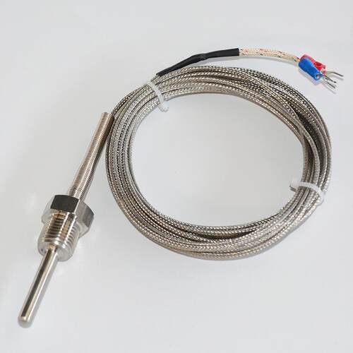 Pt10温度传感器热电阻 ZP-2901铂固W定WZP-291螺纹防水温度探头感