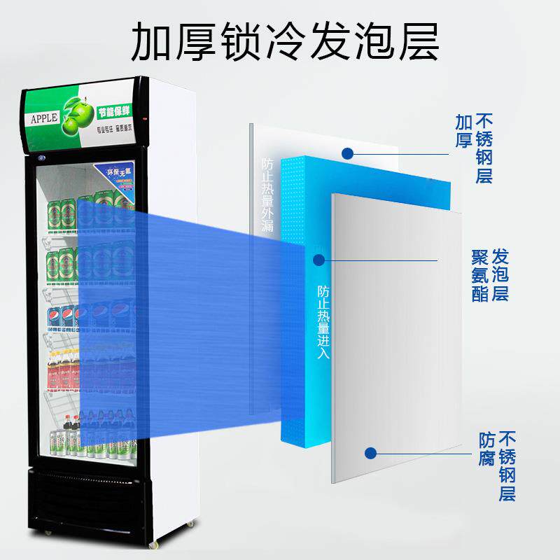 冷藏展示柜冰柜保鲜饮料冷饮单双三开门商用啤酒超市冰箱玻璃立式