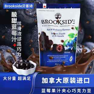 现货加拿大进口Brookside贝客诗巴西莓蓝莓果汁夹心黑巧克力850g