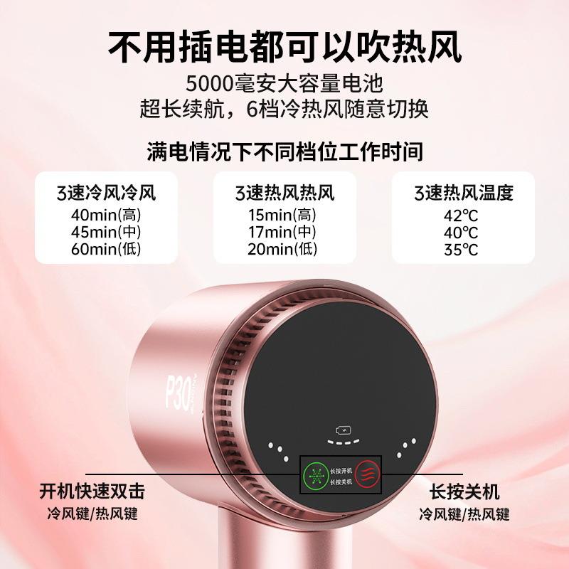 新款直销跨境家用婴童宠物电吹风旅行便携热销负离子吹风机无线充