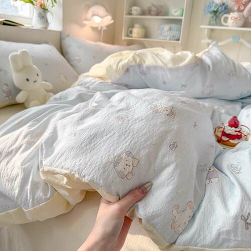 4件套床上用品床上用四件套双层纱床上四件套纯棉全棉新款卡通床