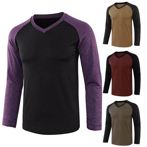 Men's top muscle men's long sleeved shoulder sleeved T-shirt