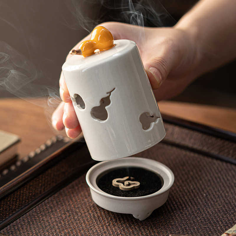 新品葫芦草木灰陶瓷香炉家用室内盘香炉 香薰炉茶桌茶室禅意摆件,餐饮具,茶具礼盒,淘宝优惠券,粉丝福利购,淘宝优惠卷