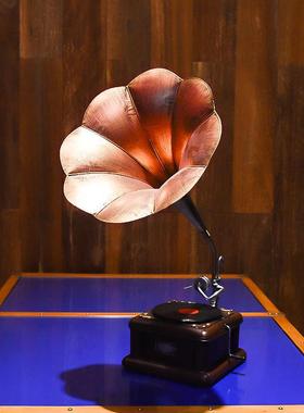 美式留声机摆件家居复古客厅北欧式怀旧轻奢道具电视柜酒柜装饰品