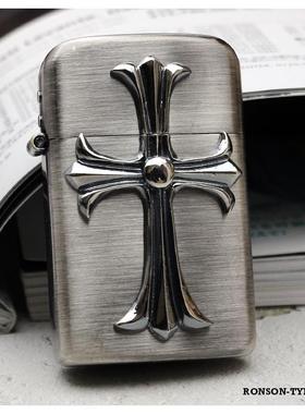 正品RONSON郎声朗机森黄铜级砂轮油防棉风原装个性送高礼男士打火