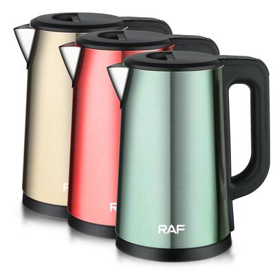 RAF欧规跨境电热水壶家用烧水壶2.5L大功率双层自动断电防干烧