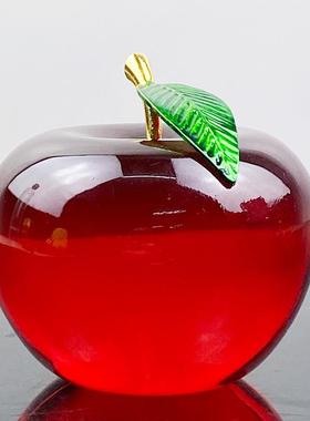 客厅摆件高端大气上档次现代简约红色水晶苹果创意圣诞节平安夜送