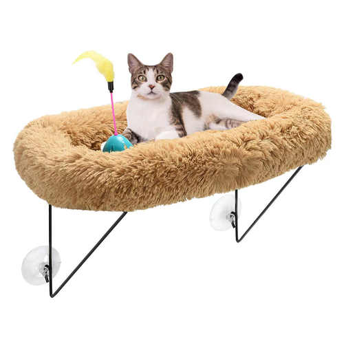 长毛绒悬挂猫窝吸盘式窗户挂窝小猫晒太阳窗台吊篮拆洗猫咪用品