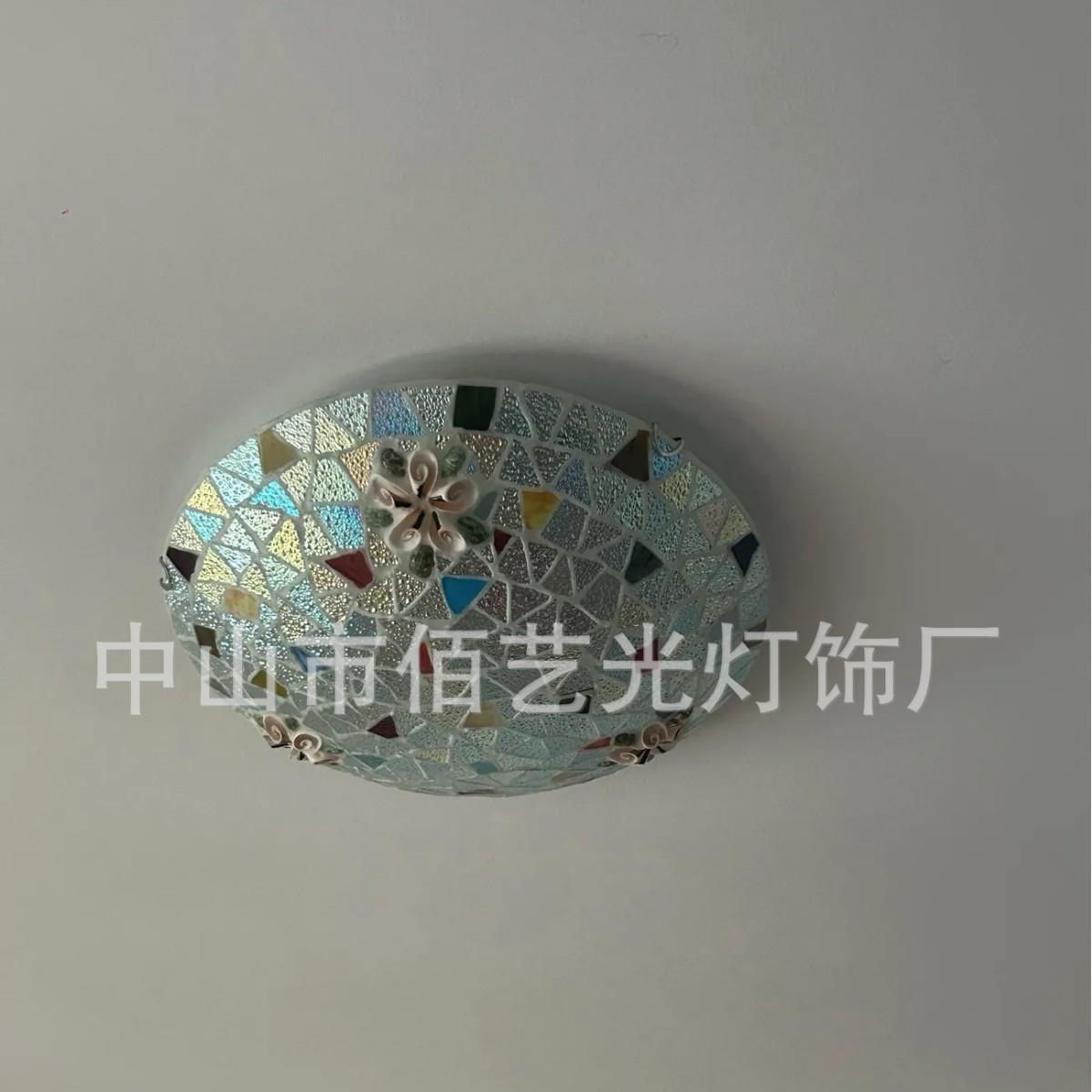 个地中海简约意性创贝36壳吸顶灯童卧室儿房灯客厅餐厅马赛克装饰