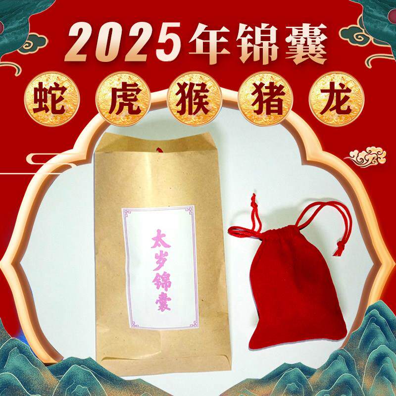 2025蛇年太岁锦囊蛇虎猴猪龙生肖锦囊乙巳年男女春节新年礼物锦盒