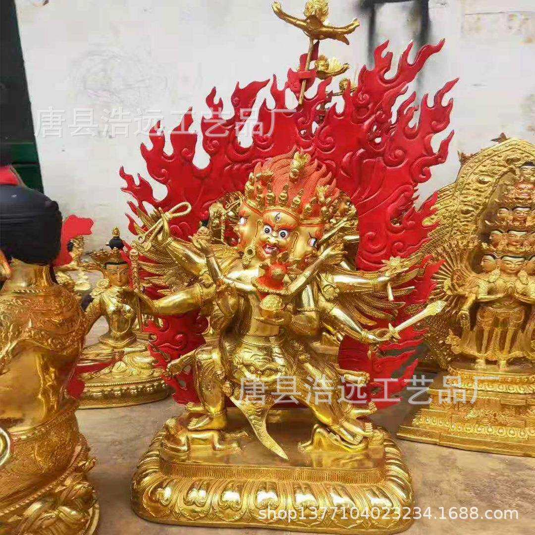 铜彩绘密宗强巴佛 铸铜藏佛莲花生大士 全铜白度母浩远雕塑