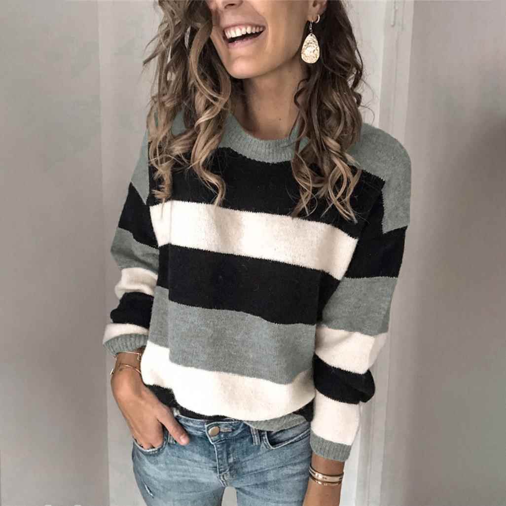 sweater loose pullover sweater striped contrast womens size