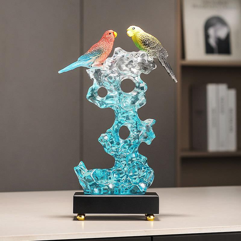 太湖石艺术品软装摆件透明树脂工艺品玄关办公室摆件新居礼物