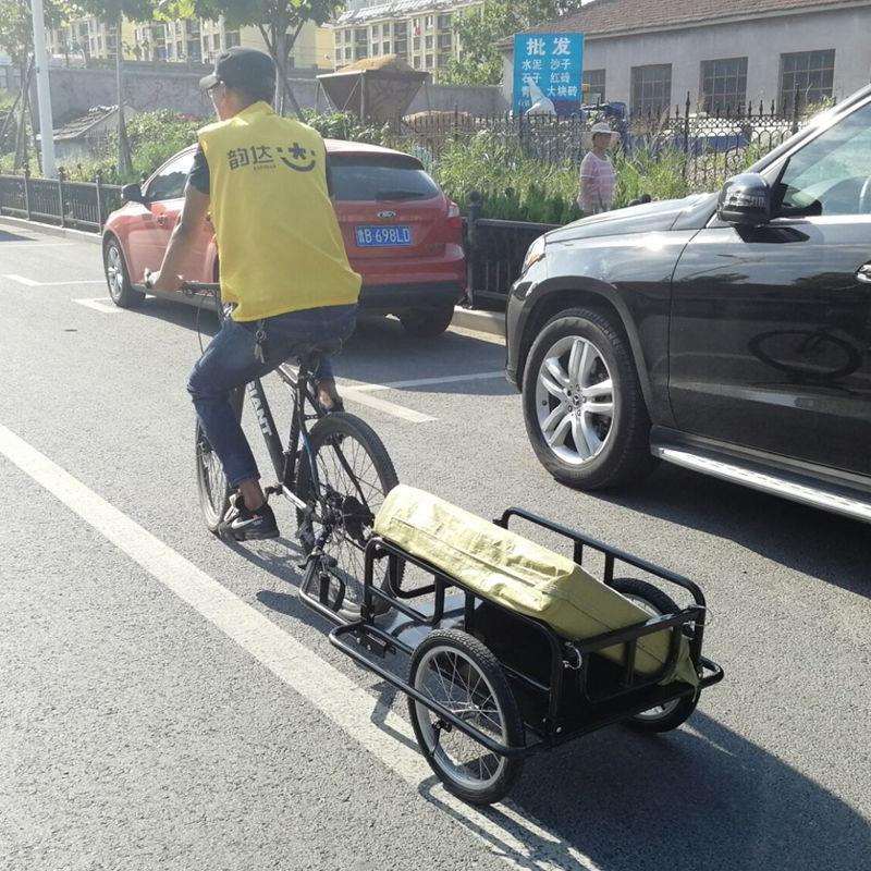拉货小旅行露营挂车载物骑行户外自行车行李车拖斗后挂式拖车宠物
