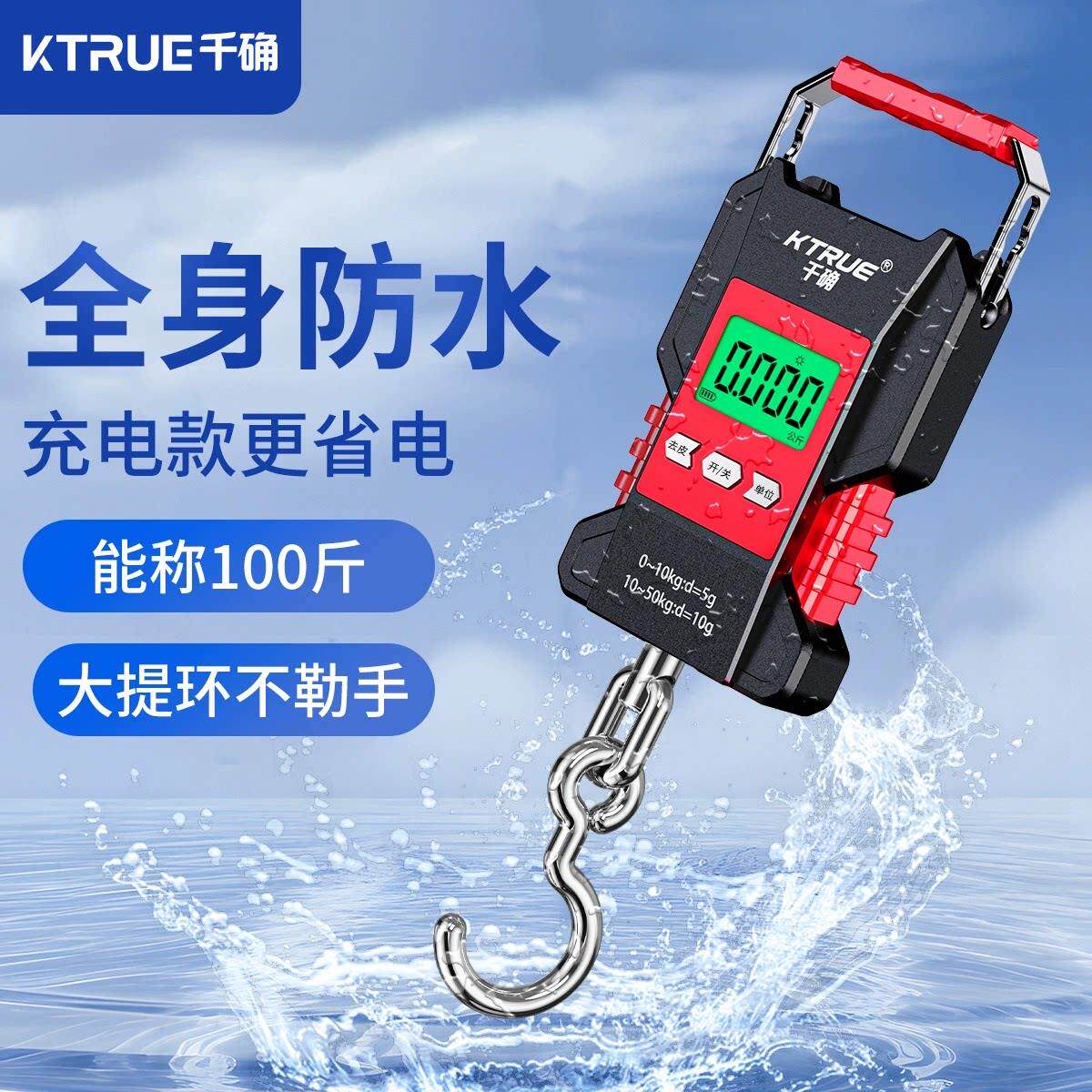 高精度防水手提电子秤精准可携式手拎随身小型称鱼器钩家用弹簧称