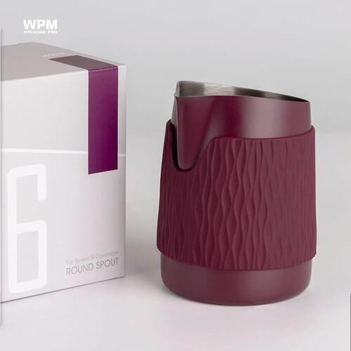 WPM惠家450ml尖嘴圆嘴无把手不锈钢拉花杯 北欧风格奶泡拉花缸 官