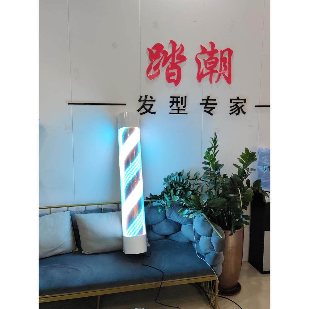 新款美发转灯LED灯带电机旋转理发店发廊门头灯箱挂壁户外防水
