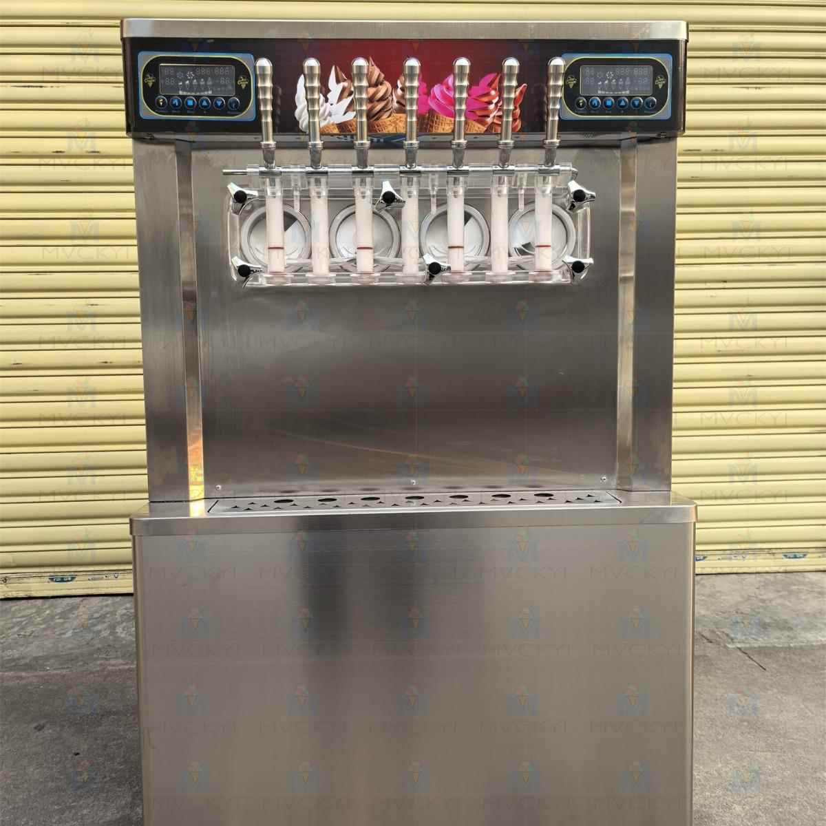 7口味自助冰淇淋机冷饮机专利冰激凌机可做冷饮和雪糕设备