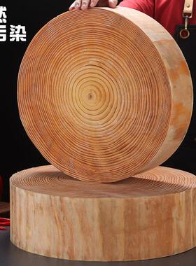 松木砧板商用酒店实木剁骨菜墩家用抗菌切菜板防霉砍圆形骨头案板