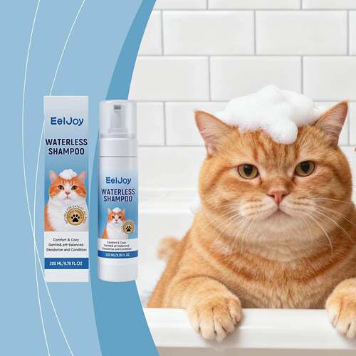 EELJOY No-Rinse Cat Shampoo - Gentle Cleansing Formula for P