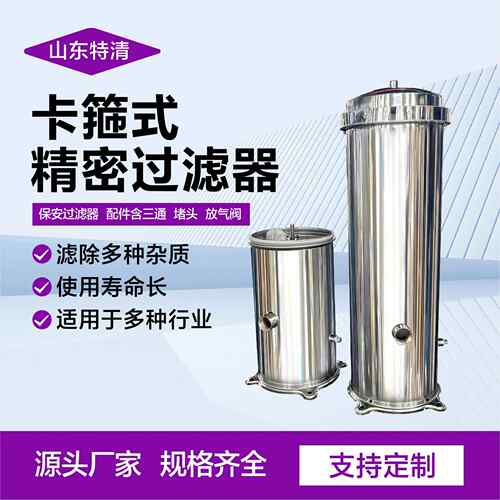 精密保安过滤器304不锈钢工业家用净水前置净水法兰式精密过滤器