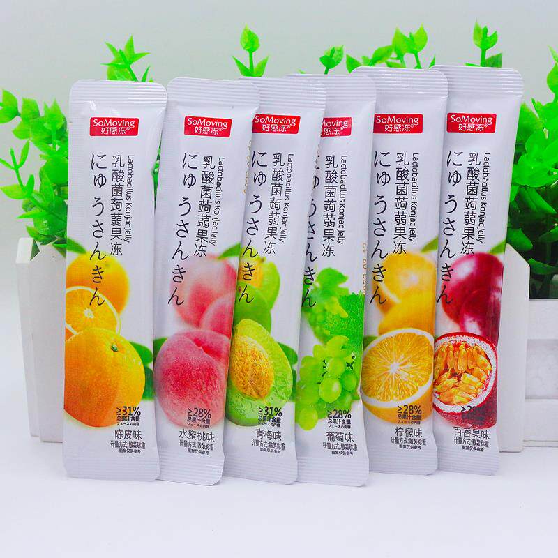 好感冻乳酸菌蒟蒻果冻条装状可吸果汁即食水蜜桃葡萄混合果味散装