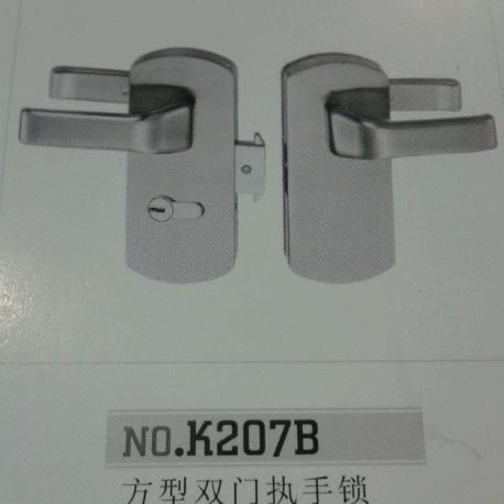 玻璃门执手锁方形双门玻璃门锁钢化无开右框玻K207B开璃门左门锁