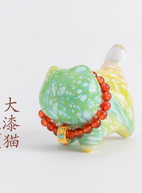 敦煌设计院国风彩绘大漆猫挂件