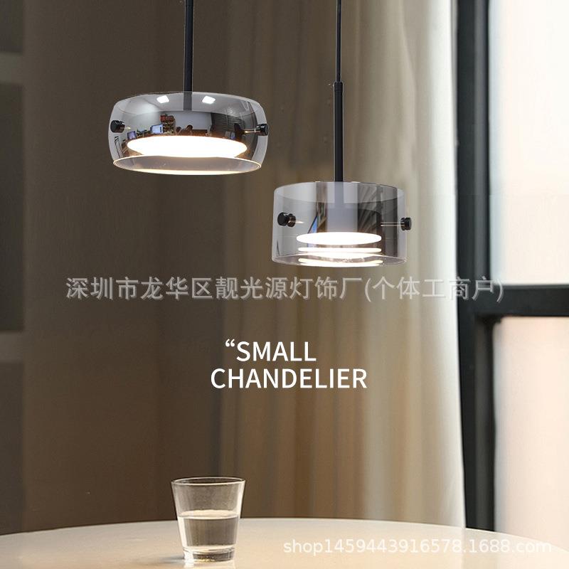 轻奢极简餐厅LED吊灯高端餐桌灯网红意式轻奢吧台飞碟灯创意设计
