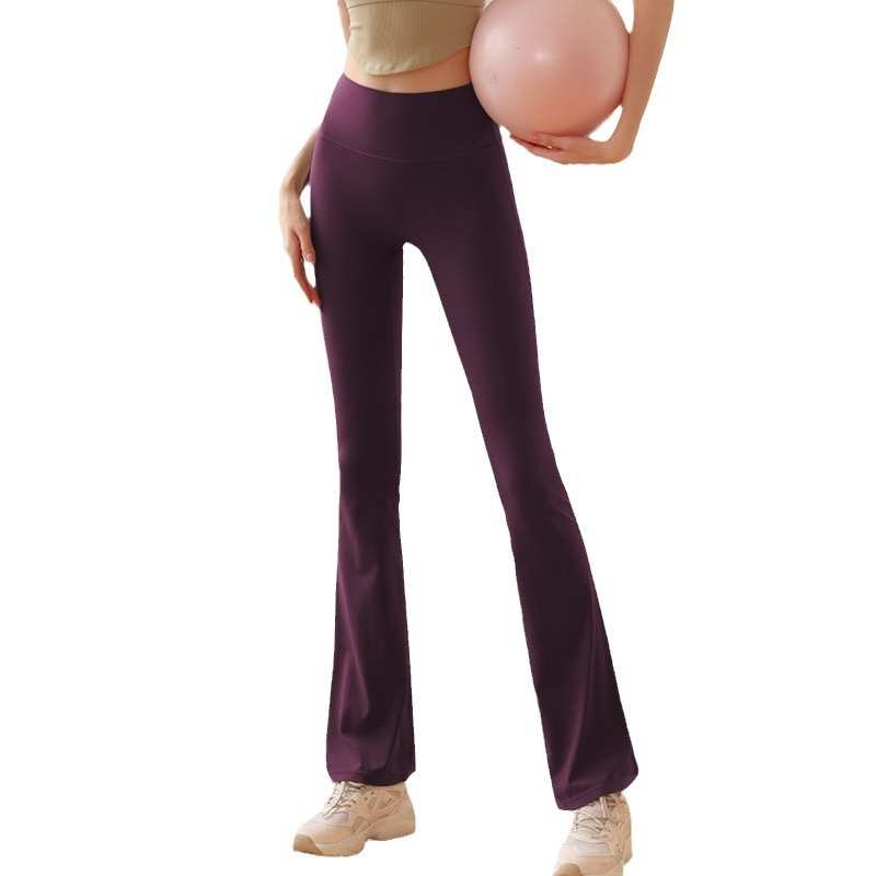 新款高腰微喇瑜伽裤显瘦提臀舞蹈普拉提紧身裤优雅时尚运动喇叭裤