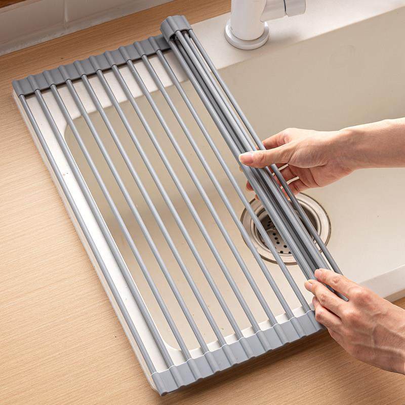 厨房矽胶沥水垫加厚可折叠卷帘洗菜盆水槽碗盘碟子水杯果蔬置物架,厨房/烹饪用具,水槽置物架,淘宝优惠券,粉丝福利购,淘宝优惠卷