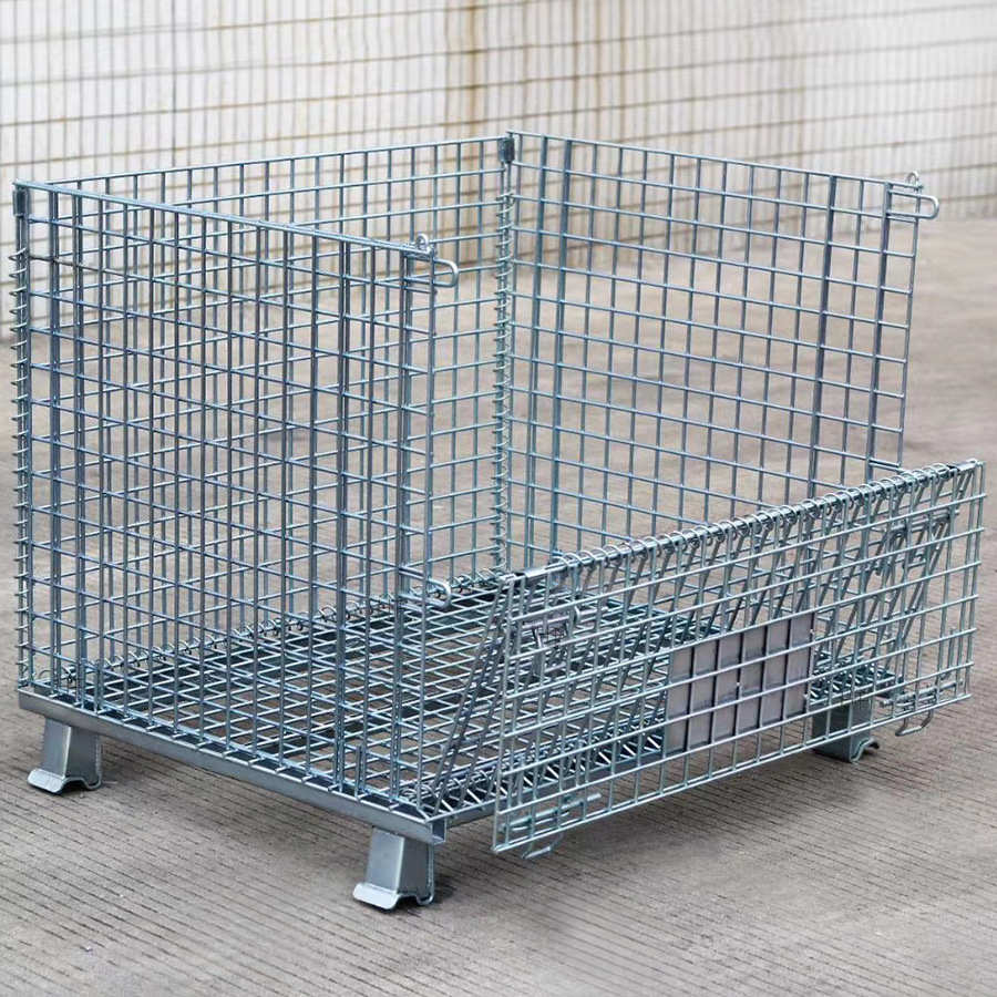 宁波余姚厂家直供周转堆叠仓储笼蝴蝶笼铁框子铁笼子折叠网笼子