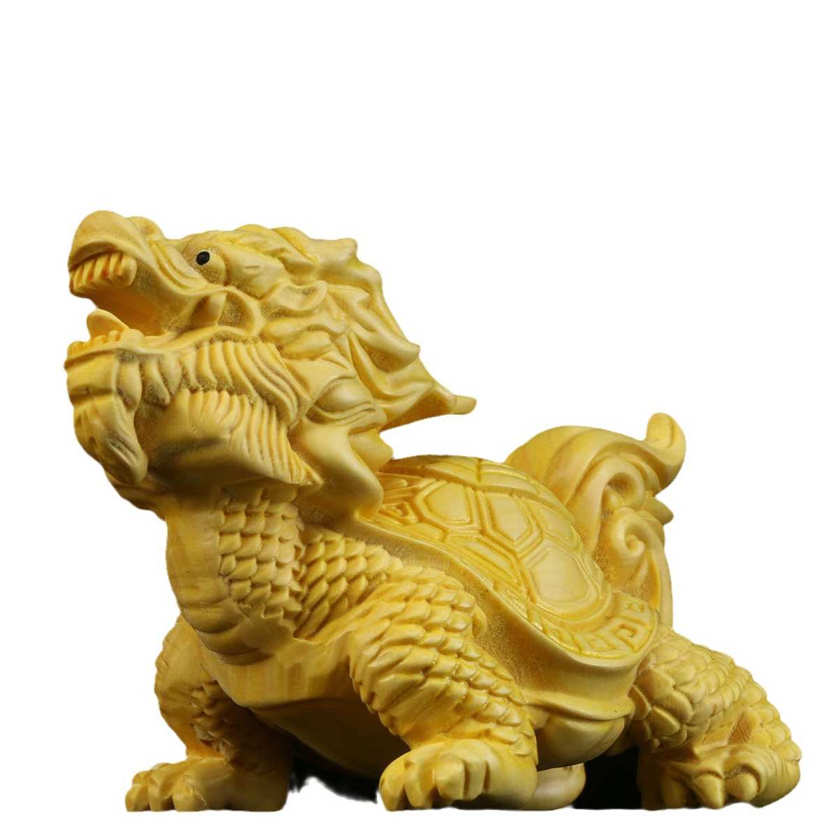 黄杨木雕龙龟茶宠手把玩 实木雕刻福寿龙龟男士文玩汽车摆件工艺
