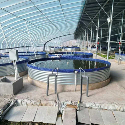 鱼池圆形便携式镀锌板鱼虾车载折叠加厚支架水池 鱼池帆布水箱