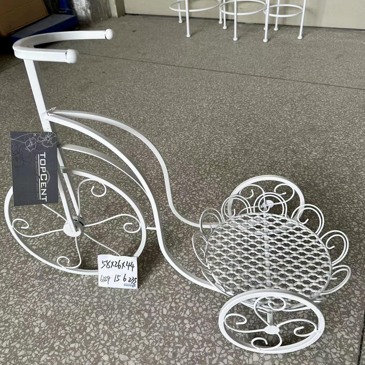 外贸 铁艺自行车花架家居装饰品花盆底座庭院阳台花园摆件装饰